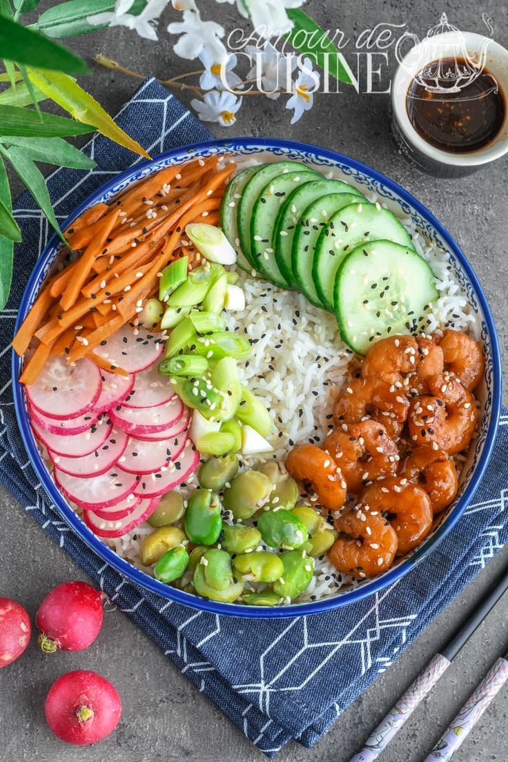 Poke bowl crevette